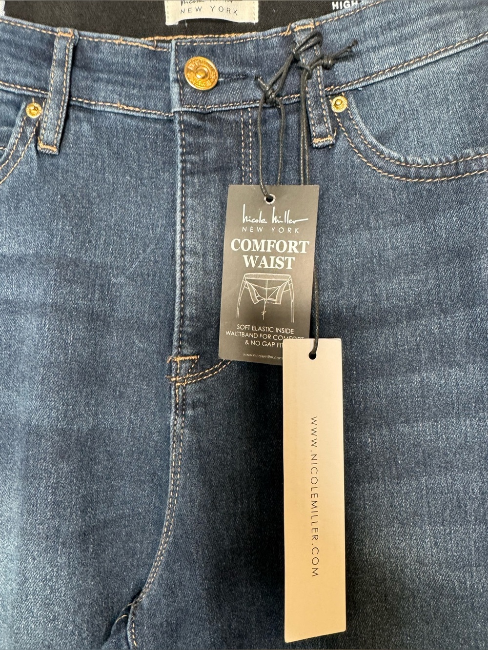 Nicole miller New York Soho Mid Rise Flare Jeans comfort waist bootcut 8 stretch - Picture 3 of 6